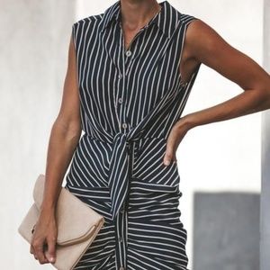 Brand new Button Down Striped Tie Dress from Vici